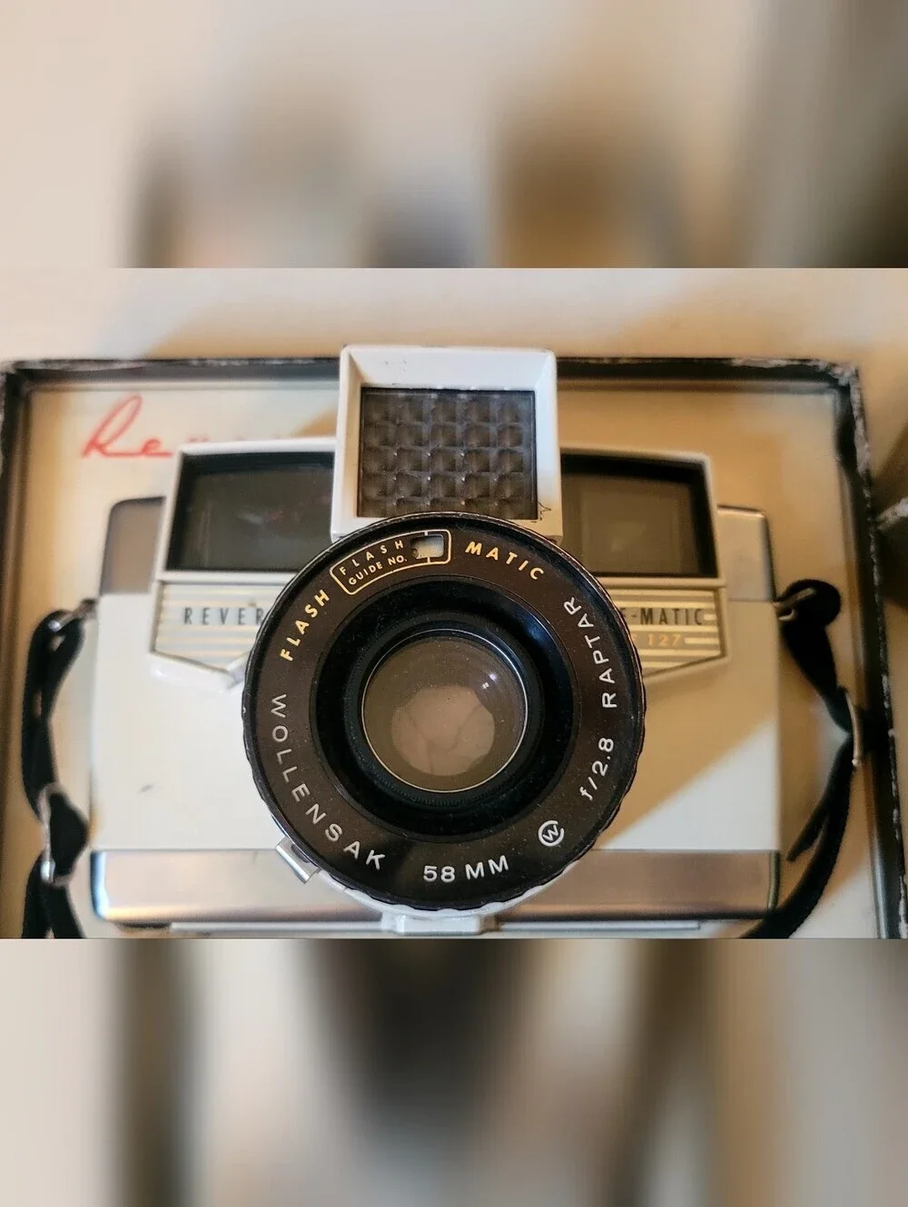 Revere Eyematic EE127 Camera Wollensak 58mm F2.8 Lens Raptor Flash Matic In Box!